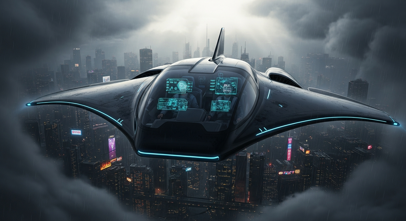 Das elegante Anti-Grav-Shuttle der Nexus Academy