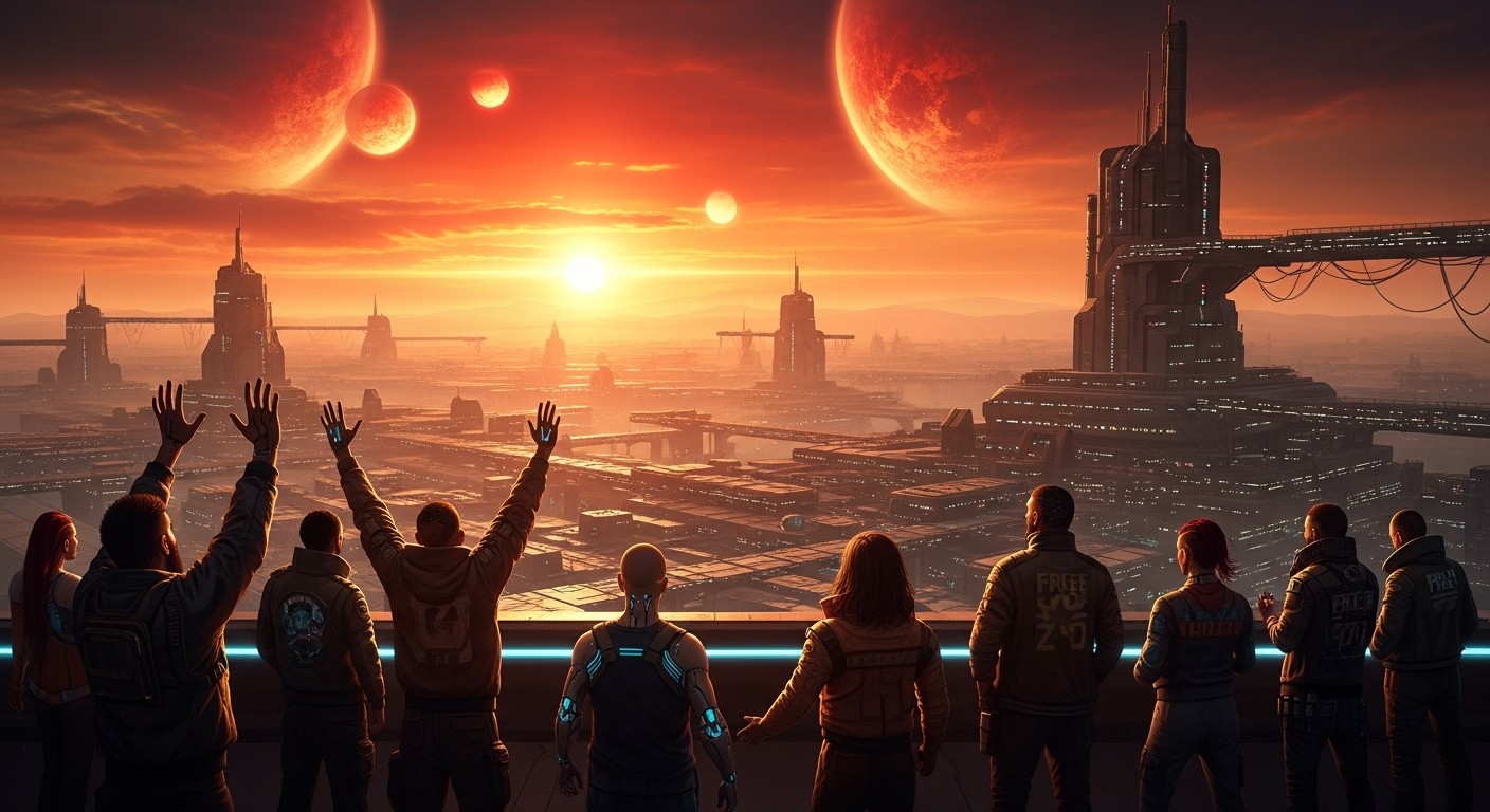 Two red suns sunset - Titan-2 finale and hope