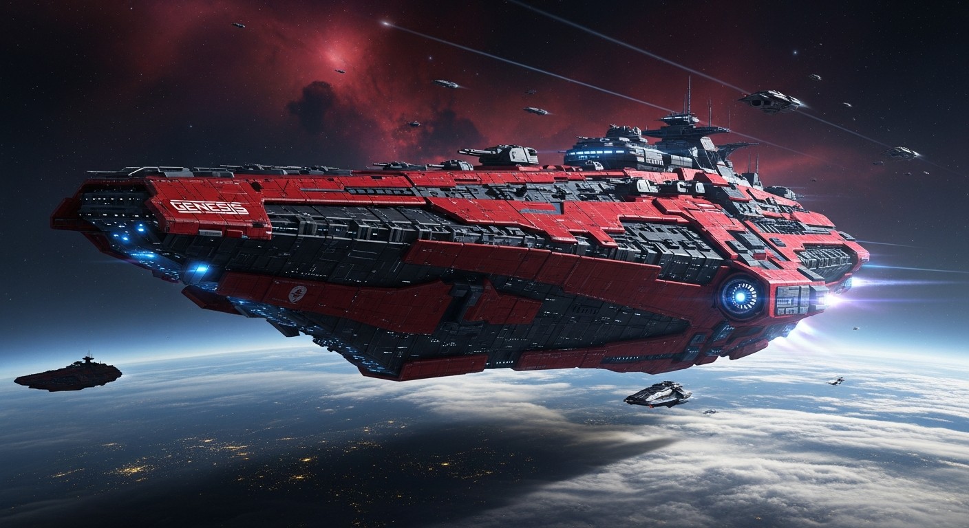 Genesis flagship dreadnought - Massive military presence